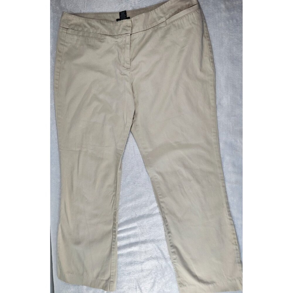 New York & Company Womens Wide Leg Khaki Pants Stretch Business Casual - SZ 14